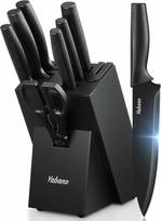 Yabano 8 dalių virtuvinių peilių rinkinys su įmontuotu galąstuvu