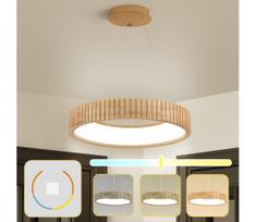 Brilagi - FALCON WOOD MODERN pakabinama LED liustra ant laido, LED/30W/230V, Ø 45 cm, mediena