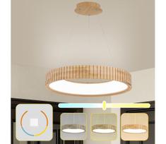 Brilagi - LED pakabinamas šviestuvas ant laido FALCON WOOD MODERN LED/40W/230V, skersmuo 60 cm, medinis