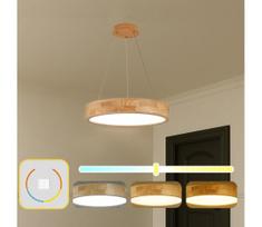 Brilagi -LED pakabinama liustra ant laido FALCON WOOD LED/30W/230V 3000/4000/6000K 45 cm mediena