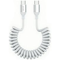 4smarts USB-C Spiral Data and Charging Cable 1.35cm / 100W / White