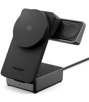 Juodas magnetinis 25W pakrovėjas "Spigen Essential EF323MQ Qi2.2 3in1 Magnetic Magsafe"