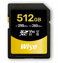 Karta Wise Wise SDXC UHS-II V90       512GB R:290MBs / W:260MBs   WI-SD-N512 | WI-SD-N512 | 4712968956607