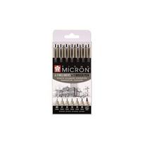 Piešimo rinkinys Sakura Pigma Micron Black, 6+1 vnt