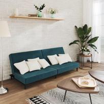Dvivietė sofa-lova，Poilsio sofa, mėlynos spalvos, aksomas CFE23467