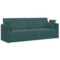 Grindų Sofa-lova 2-in-1 Tamsiai žalia 213x144x60 cm Velveto