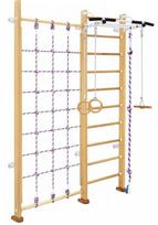 Medinė švediška gimnastikos sienelė SANRO CLIMBER natūrali, 243x174cm, -