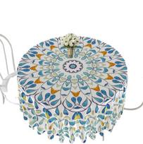Apvali staltiesė Blue Mandala, 160 cm