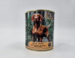 Konservuotas pašaras suaugusiems šunims REAL DOG SP su jautiena ir arkliena 800g