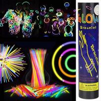Šviečiančios apyrankės juostos fluorescencinės lazdelės, 100 vnt.