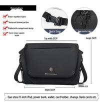 Men's Multifunctional Crossbody Bag: Large Capacity Messenger Laptop Shoulder Bag with Magnetic Buckle gray