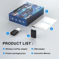 Mini Wireless Carplay 2IN1 Car AI Box USB/TYPE-C Wifi 5.8G Adapter Android Auto Smart Dongle Plug & Play for Toyota VW 15mm karneolio spalva