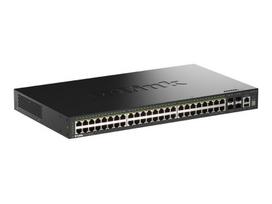 D-Link DGS-1530-52P Smart Managed Switch 48x Gigabit Ethernet (PoE+, max. 370 W), 4x 10G SFP+, 1x US