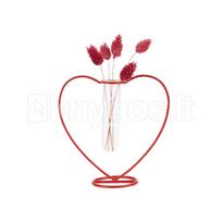 Vaza „Love Silhouette“, raudona, metalas/stiklas, 15 cm
