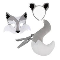 Lapės Vilko Kostiumų Rinkinys Ausys Uodega Vilko Kaukė Gyvūno Karnavalinio Kostiumo Rinkinys Aksesuarai Vaikams Suaugusiems Helovino Cosplay Rekvizitas 1