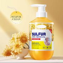 Sulfur Body Wash 500ml, Daily Cleanse for All Skin Types | Head to Toe Liquid Soap with Rich Foam, Deep Cleaning for Men and Women One Size geltona