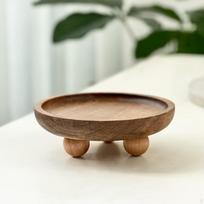 Mini medinis stovas, medinis pjedestalas valgomojo stalo stalviršio viduriams Round 12.9x4cm