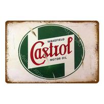 Vintažiniai Texaco variklio alyvos ženklai Sky Chief Castrol BP Metalo plakatas Sienos meno tapyba Plokštelė Garažas Dujos Degalinės Dekoras YJ 20x30cm（7.8x11.8inch）