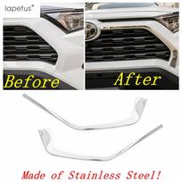 For TOYOTA RAV4 RAV 4 XA50  - 2024 Front Grille Grills Mesh Racing ert Strip Cover Trim Car Accessories Exterior Stainless Steel black