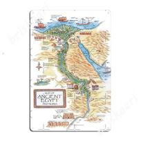 Senovės Egipto ir Nubijos žemėlapis Metaliniai ženklai Retro baras Garažo sienos dekoras Klubas Namai Skardos ženklas Plakatai 20x30cm