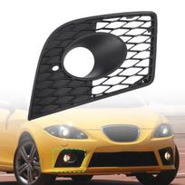 For Seat Leon CUPRA 1P 2005-2011 Front Bumper Fog Light Grill Honeycomb Mesh Fog Light Lamp Cover Matte Black Left