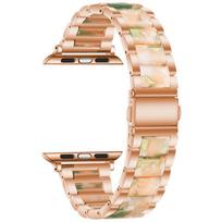 Eco-Friendly Resin & Metal Strap for Apple Watch Series 1-10 SE, Three-Strand Light Luxury Design. For Apple 42-44-45-49mm/S10 [46mm] (Large)
