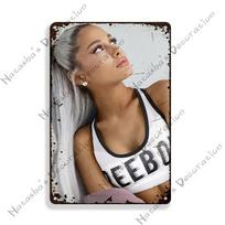 Ariana Grande Metaliniai ženklai Muzika Vintažinis plakatas Rūdyjęs Retro plakatas Namai Vyro urvas Garažas Klubas Pramoninė apdaila Metalinė plokštė 20x30cm（7.8x11.8inch）