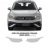 VOLKSWAGEN TIGUAN -2024 2 vnt. Automobilio priekinių žibintų apsauginė plėvelė Skaidri Dūminė juoda TPU lipdukas Transparent