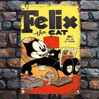 ClassicToonDecor F-Felix Cat Tin Sign - Iron Retro Comic Wall Art - Home/Kitchen - Perfect Cartoon Gift 20x30cm（7.8x11.8inch）