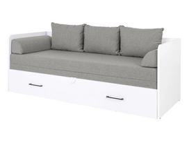 Sulankstoma lova Tetrix, 80-160x200 cm, balta/pilkja