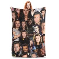 Harrystyles pledas Minkštas šiltas flanelinis pledas Antklodė lovai Svetainei Iškylai Kelionei Namams Sofai 30x40in