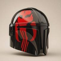 Raudona Juoda Sci-Fi Mandalorian stiliaus šalmas Dėvimas Cosplay šalmas Žvaigždžių Kareivio įkvėpta šarvų dalis