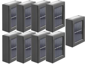 2x Led Lauko Sieninis Šviestuvas su Saulės Energija ir Tamsos Jutikliu