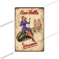 Vespa Motociklo Metalo Ženklas Plokštelė Dekoras Vintažinis Sienos Menas Plakatas Pub Baras Klubas Retro Plokštelė Namų Dekoras Skardos Tapyba 20x30cm 20x30cm（7.8x11.8inch）