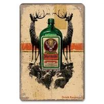 Jägermeister Vintažinis Metalinis Skardinis Ženklas Baras Elnias Sienos Menas Vyro Urvas Dekoras Retro-Aliuminis 20x30cm（7.8x11.8inch）