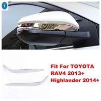 For Toyota RAV4 RAV 4 2014 - 2018 Car Side Rearview Mirror Lid Strip Molding Cover Trim Stainless Steel Accessories Exterior Kit gray