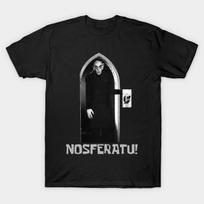 Men Black Print T-shirt Nosferatu! No-Cut Transfer Paper Print Cotton Tshirt M juoda