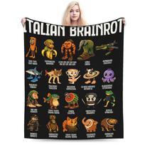 Aukščiausios kokybės itališkas Brainrot dizaino pledas Kvėpuojantis Jaukus Naudoti visus metus Dovanos idėja Spausdintas pledas Itin minkštas Namų dekoravimui 30x40in