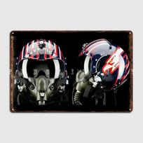 Top Gun Maverick Šalmas Metalo Ženklas Garažo Kambario Sienų Dekoras Kino Svetainė Individualus Skardinis Vintažinis Namų Baras Urvas Klasikinės Plokštelės 20x30cm（7.8x11.8inch）