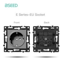 BSEED Zigbee Smart Mechanical Button Switches Function Parts Tuya Alexa Control EU Socket Parts Glass Panels DIY Accessories EU standard
