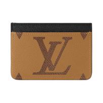 LOUIS VUITTON Two-Tone Brand Logo Coated Canvas Card Holder Regular Women's Brown/Black Gift Set(Basic Set+Box+Shopping Bag)