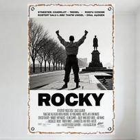 Uolėtas juodai baltas filmo plakatas Metalinė skardinė lentelė Vintažiniai aktorių vardai Statula Medžiai Meno plokštelė vyro urvui Barui Namų dekoras Sienos De 20x30cm（7.8x11.8inch）