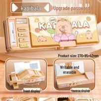 Capybara 2025 Multifunctional Pencil Box with Combination Lock - Stylish Tech-Inspired Design for Girls