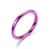 2MM Plonas Titano Plienas Sidabrinė spalva Poros Žiedas Lygus Paprastas Rožinio Aukso spalva Piršto Žiedas Moterims ir Vyrams vyriškos dovanos 5 sidabras