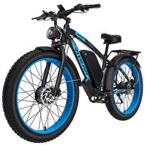 Elektrinis dviratis suaugusiems Vitilan H5 24  storomis padangomis 1000Wx2 variklis LCD ekranas 52V 25AH visureigis Ebike Shimano 7 pavarų Mėlynas