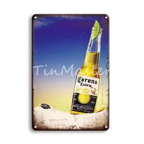 CORONA EXTRA Metalinis skardinis ženklas Vintažinis alaus plakatas Dekoratyvinės plokštelės Retro pub baro dekoracija Plokštelė Kaukolės metalinis ženklas Sieniniai lipdukai 20x30cm（7.8x11.8inch）