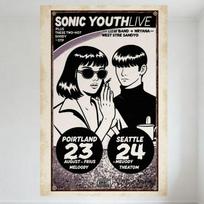 Sonic Youth gyvo koncerto senovinis plakatas Metalinė skardinė lentelė - Su Lux grupe ir Nirvana, Seattle/Portland renginio detalės, Retro Gri 20x30cm（7.8x11.8inch）