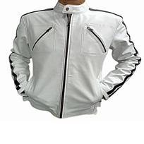 Vyriška avikailio odinė, Biker striukė, Motociklininko striukė, vakarietiška moto striukė, balta odinė striukė, Šventinė striukė, Speciali dovana jam XS balta