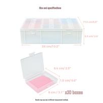 30-Compartment Diamond Painting Sorting Box Set with Flip-Top Tray, Storage Box & Stickers 26x17.5x6.5cm