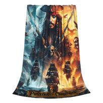 Karibų piratai Antklodės užvalkalas Flanelė Džekas Sperou Filmas Super šiltos pledinės antklodės Lauko kelionėms Lovatiesės Antklodė 30x40in